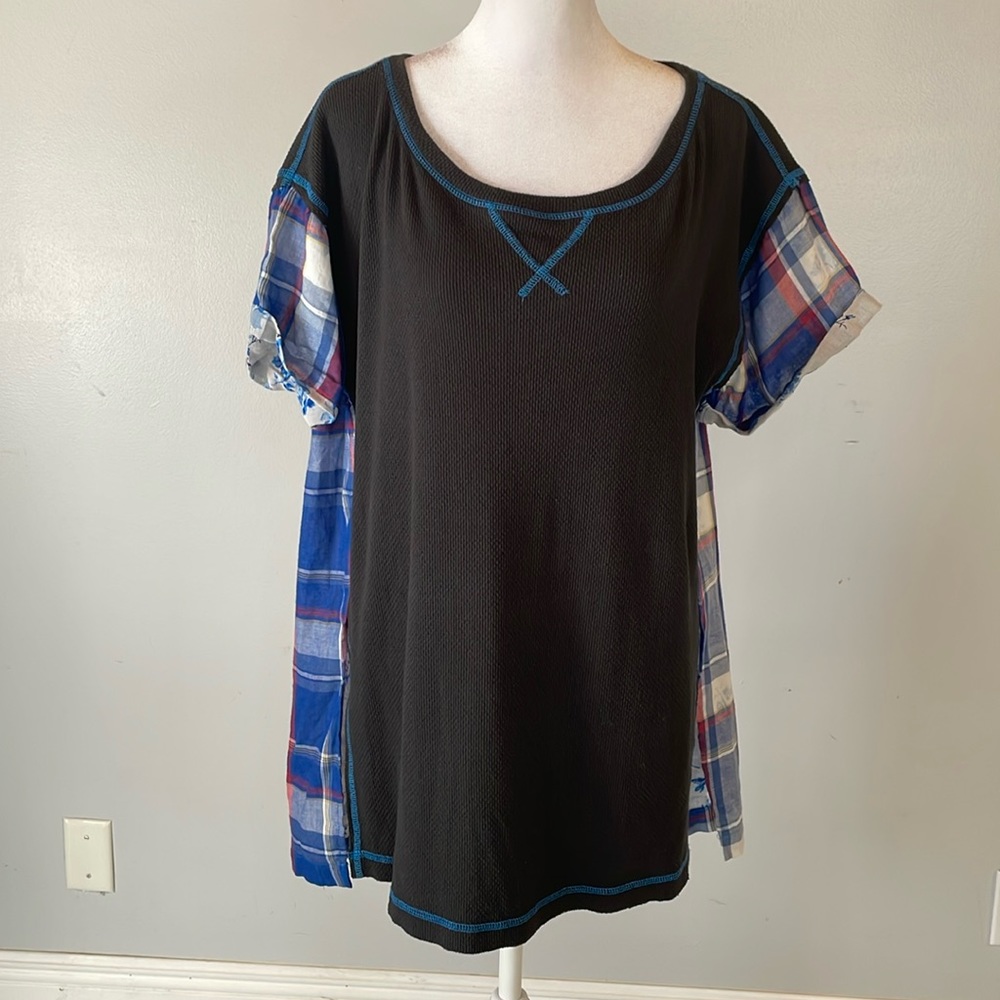 [Free People] Thermal/Plaid Tunic Top - Size XS